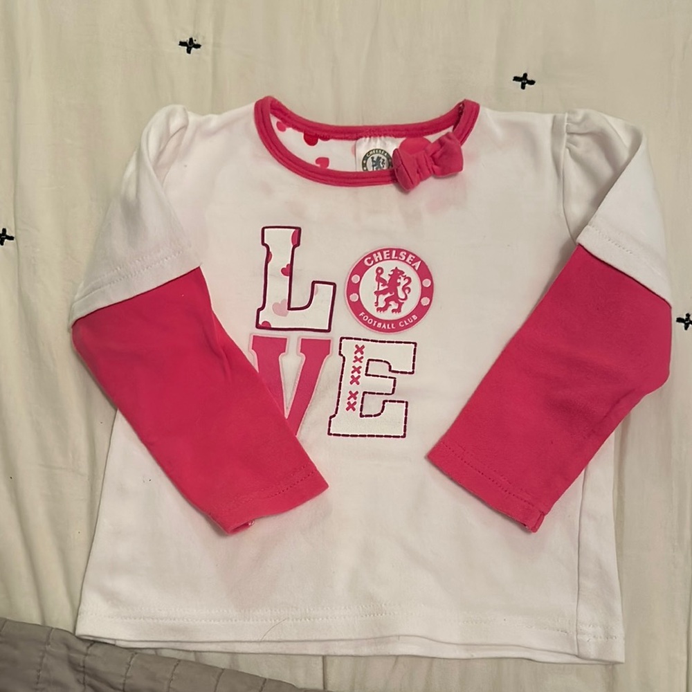 Toddler Girls Chelsea FC Long Sleeve Shirt - official merchandise